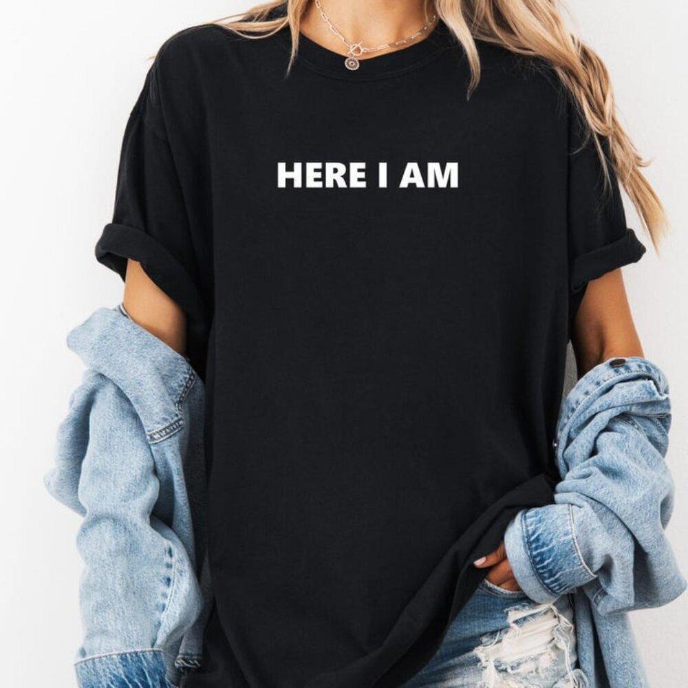 Here I Am Christian TShirt, Christian Gift, Church Outfit Tee